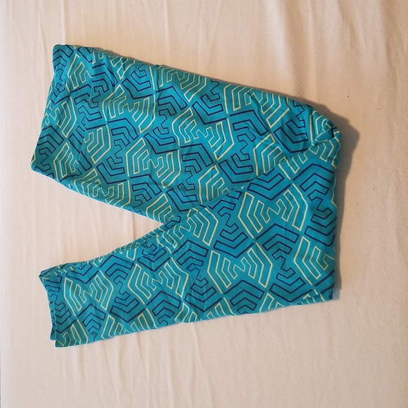 LuLaRoe Pants - 🆕 LuLaRoe Leggings TC Teal Blue Geometic Pattern NWOT
